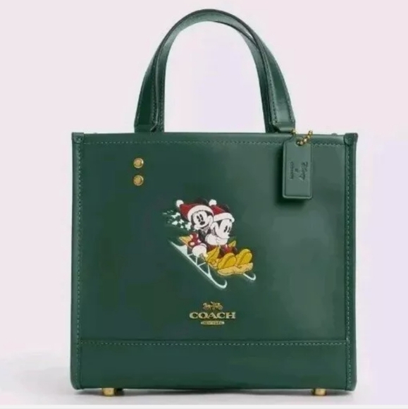 NWT COACH Disney X Coach Dempsey Tote 22 With Sled Motif - Picture 1 of 6